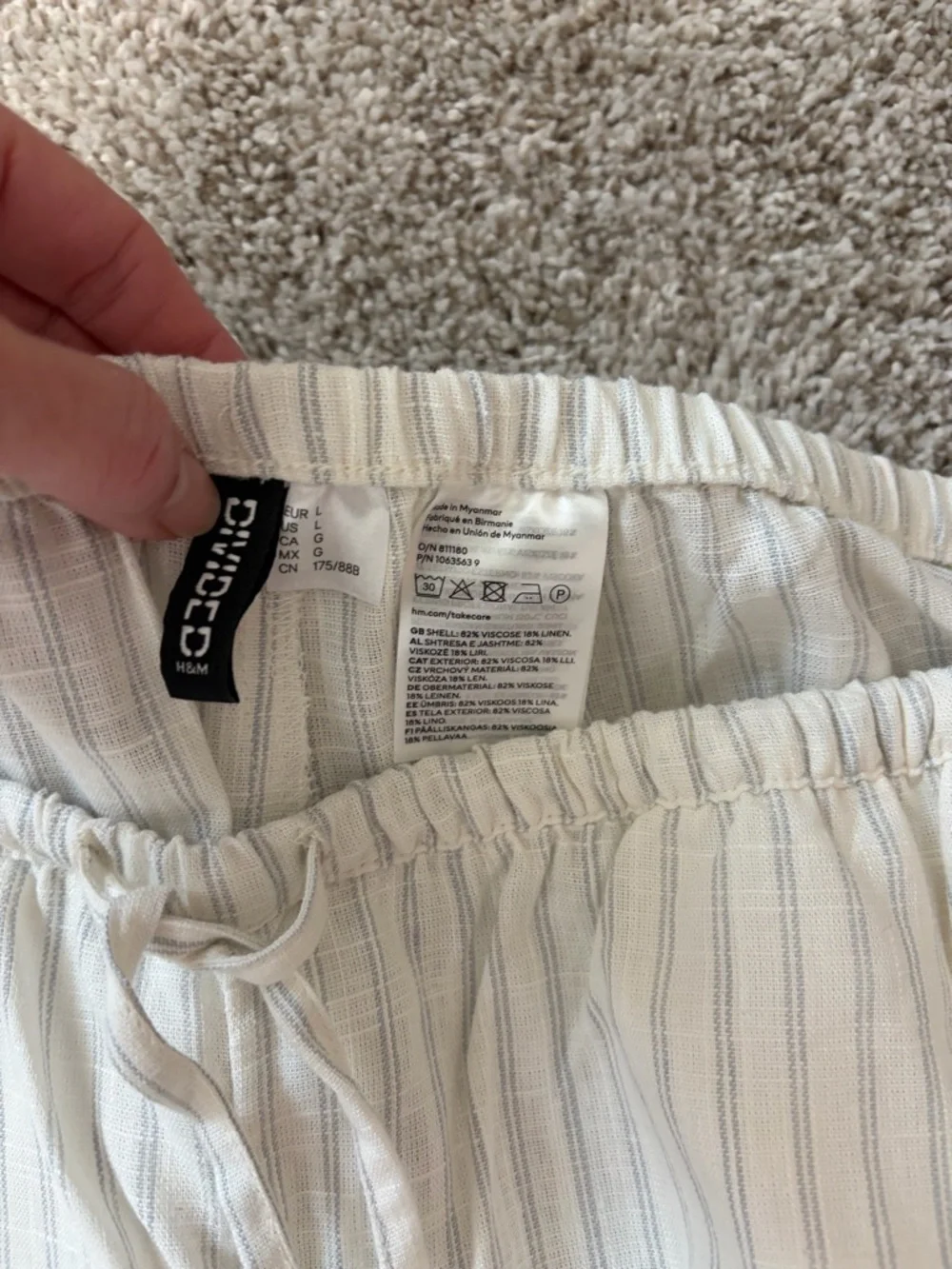 Cream Stripe Linen Pants NWOT